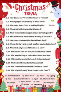 Christmas Trivia Questions Answers