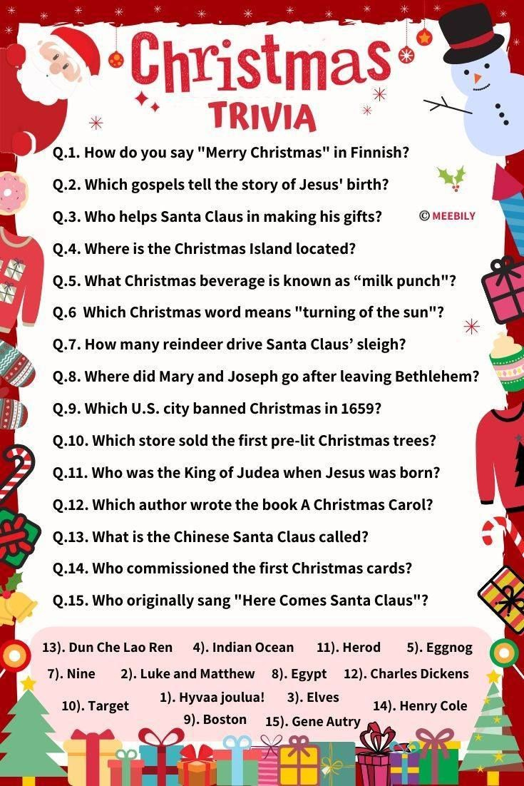 Christmas Trivia Questions Answers Trivia Questions and Answer