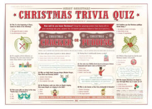 Christmas Trivia Quiz For Christmas Crackers Or Christmas Puddings