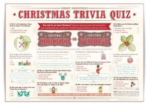 Christmas Trivia Quiz For Christmas Crackers Or Christmas Puddings