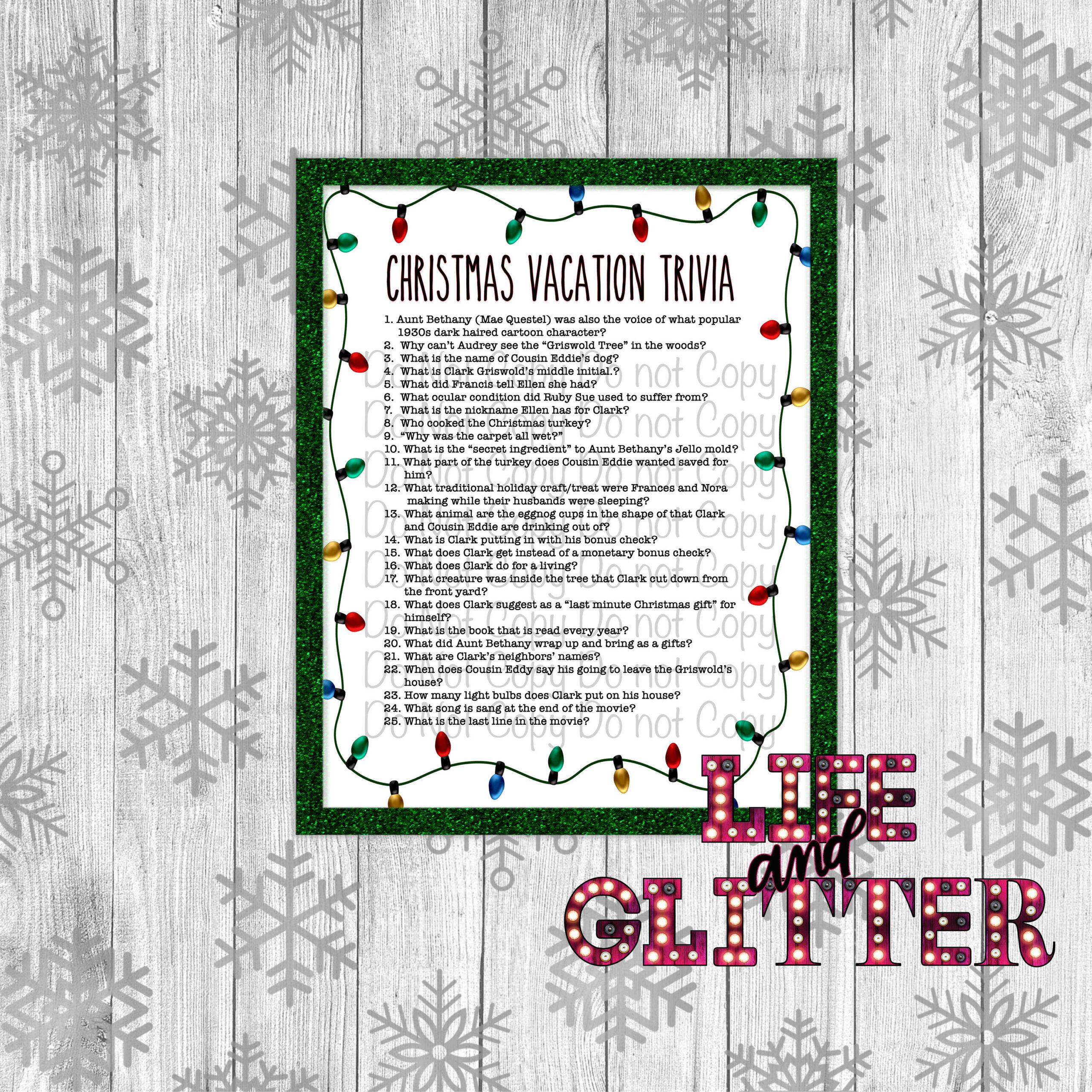 Christmas Vacation Trivia Game National Lampoon s Etsy