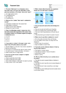 Cipir6 Tsunami Quiz Questions