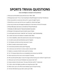 Current Sports Quiz Questions With Answers COLORING PAGES BLOG