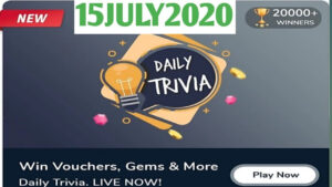 Daily Trivia Quiz Answers Today 15July2020 Flipkart Daily Trivia Quiz