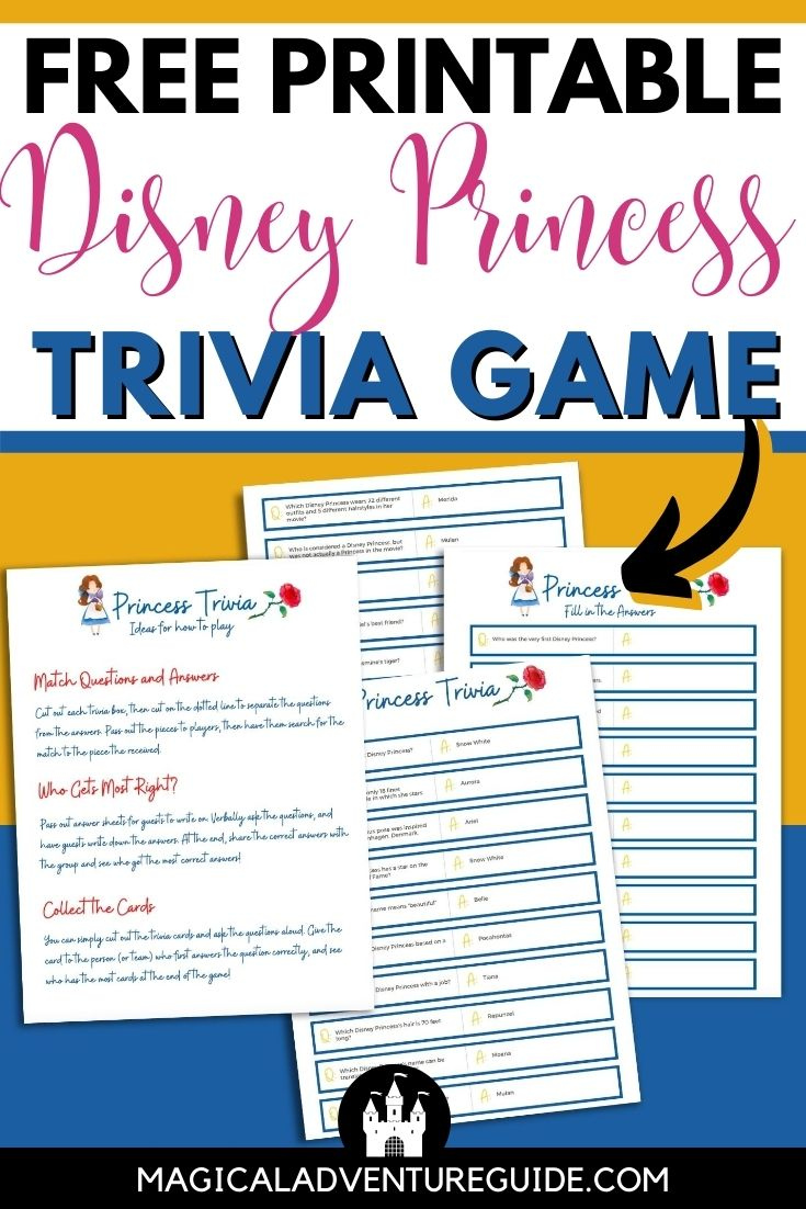 Disney Princess Trivia Questions And Answers For A Party Free Printable 