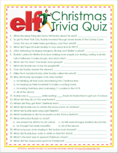 Elf Christmas Trivia Game Free Printable Flanders Family Homelife