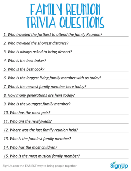 Trivia Questions And Answers For Family Fun