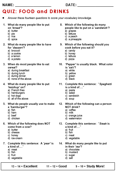 Fast Food Quiz Questions And Answers Uk