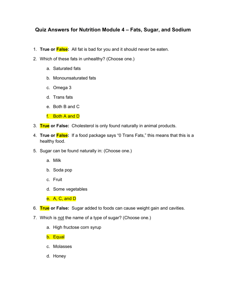 Nutrition Trivia Questions And Answers Trivia Questions And Answer