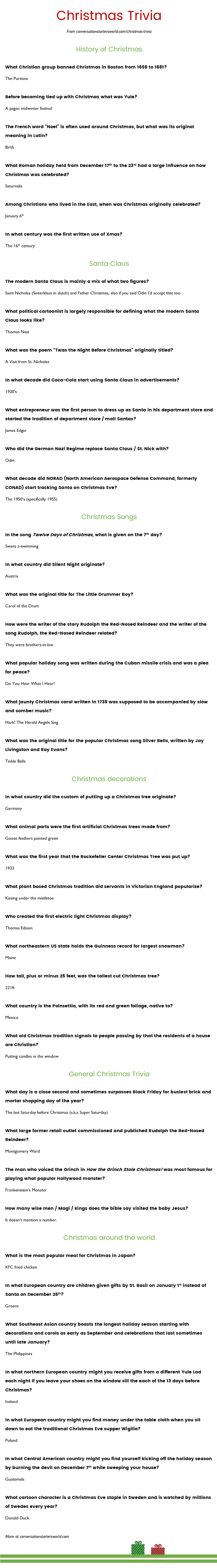 Holiday Trivia Questions And Answers 40