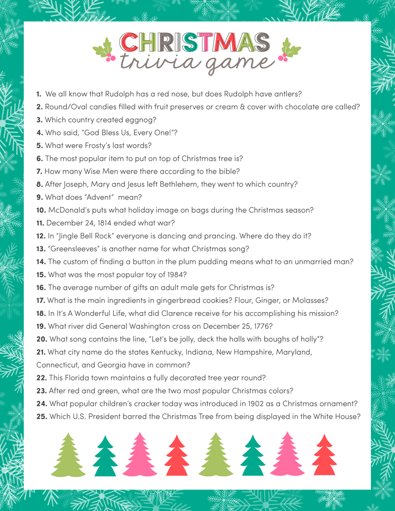 Christmas Games Trivia Questions