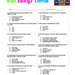 Free Printable 80s Songs Trivia 80s Songs Fun Trivia Questions
