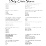 Free Printable Baby Trivia Game Answer Sheet Baby Facts Baby Shower