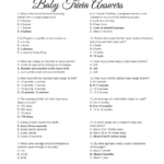 Free Printable Baby Trivia Game Answer Sheet Boy Baby Shower Games