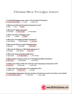 Free Printable Christmas Movie Trivia Quiz