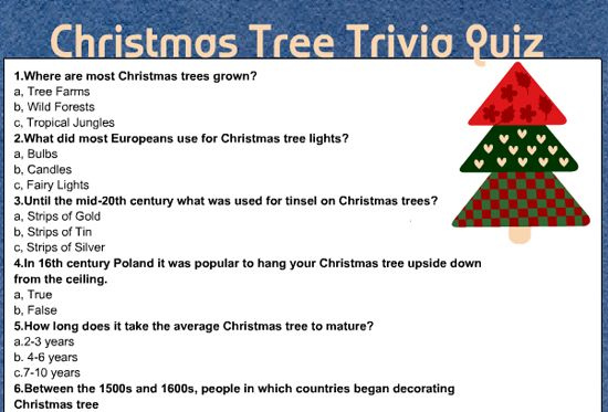 Free Printable Christmas Tree Trivia Quiz Free Christmas Printables 
