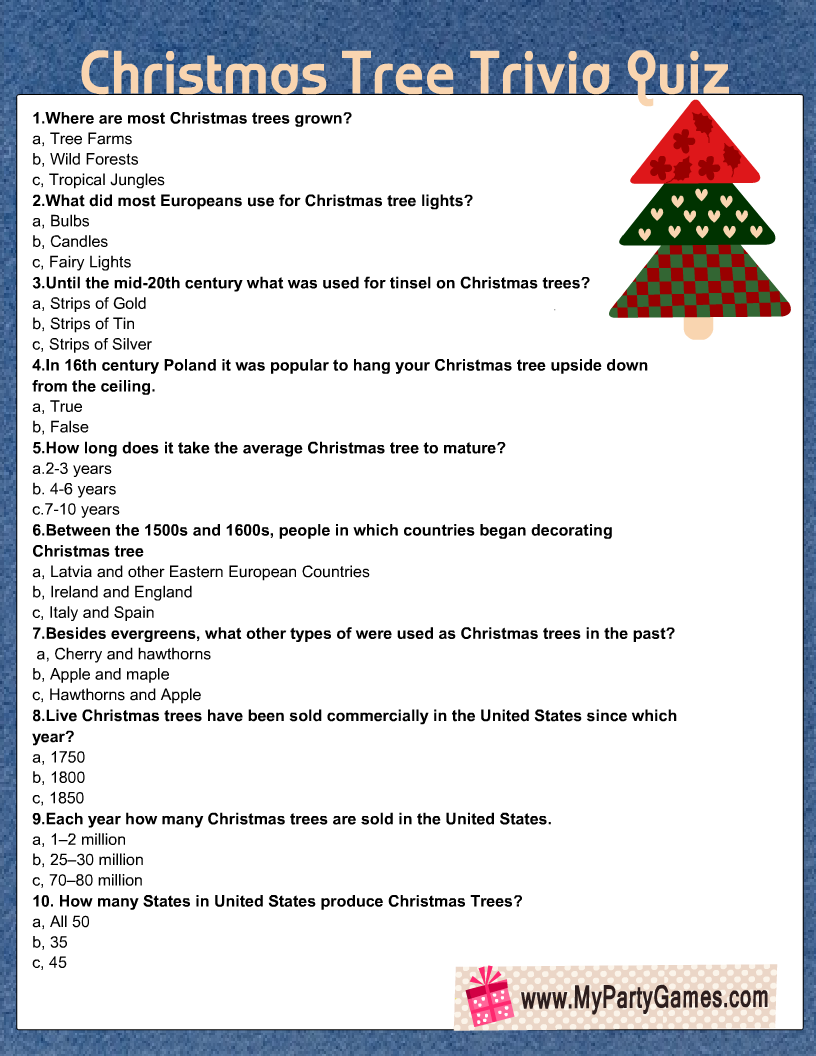 Christmas Tree Trivia Questions