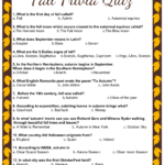 Free Printable Fall Trivia Quiz