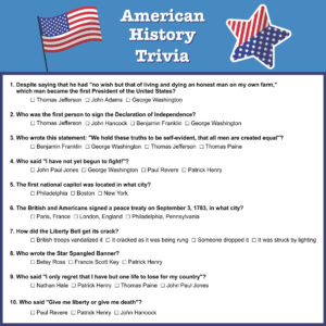 Free Printable Quizzes And Answers Easy History Trivia Questions And