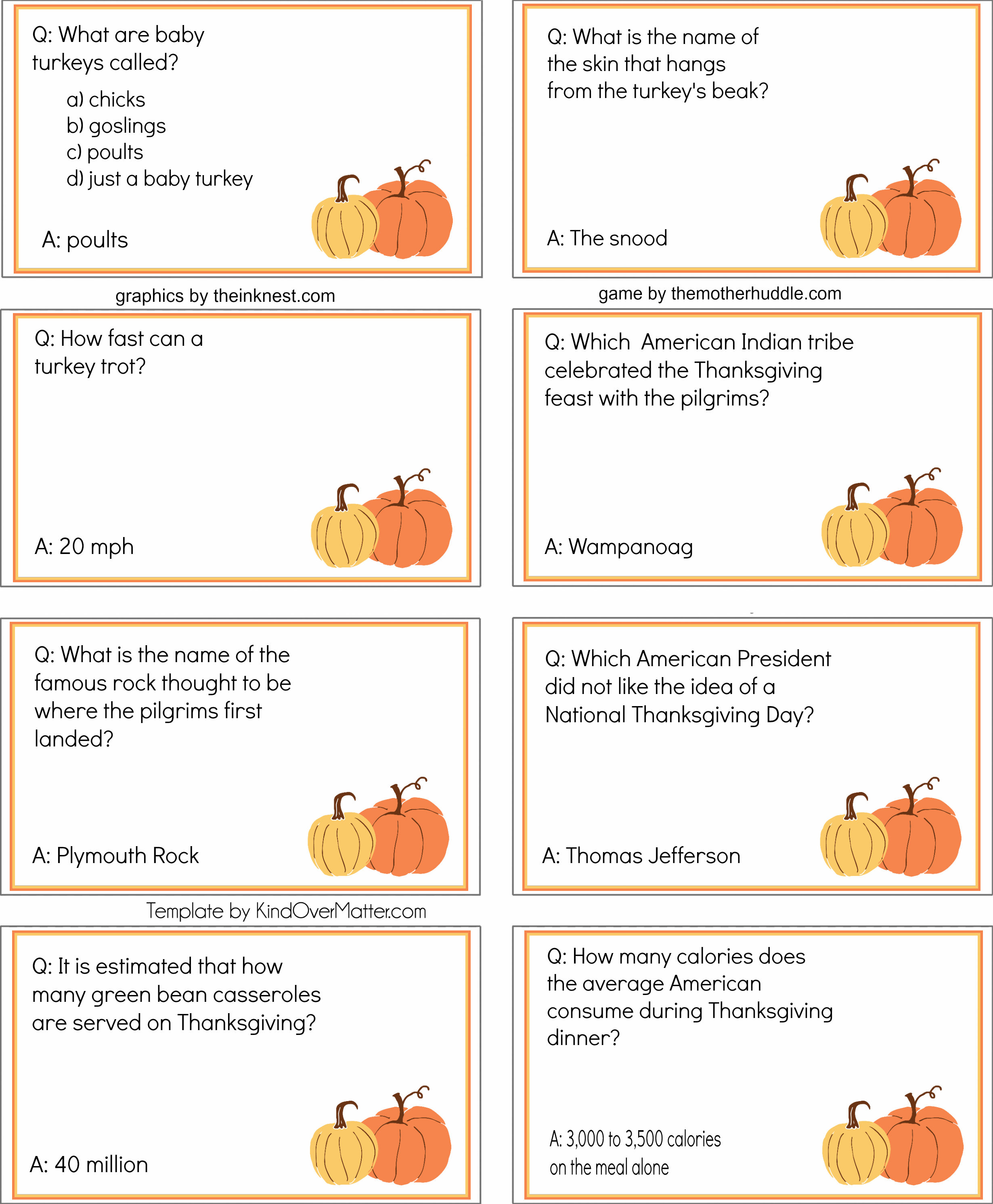 Free Printable Thanksgiving Dinner Trivia The Mother Huddle 