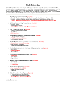 Fun Black History Trivia Questions And Answers Fun Guest