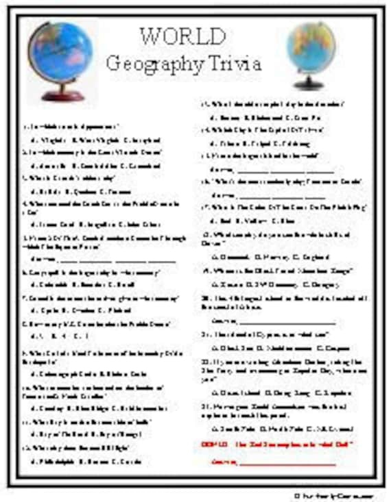 Geography Trivia Questions And Answers Easy Img geranium