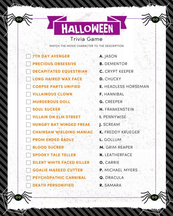 Free Printable Halloween Trivia And Answers