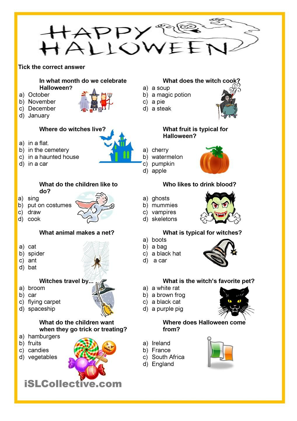 Happy Halloween Quiz With Images kola N m ina Angli tina