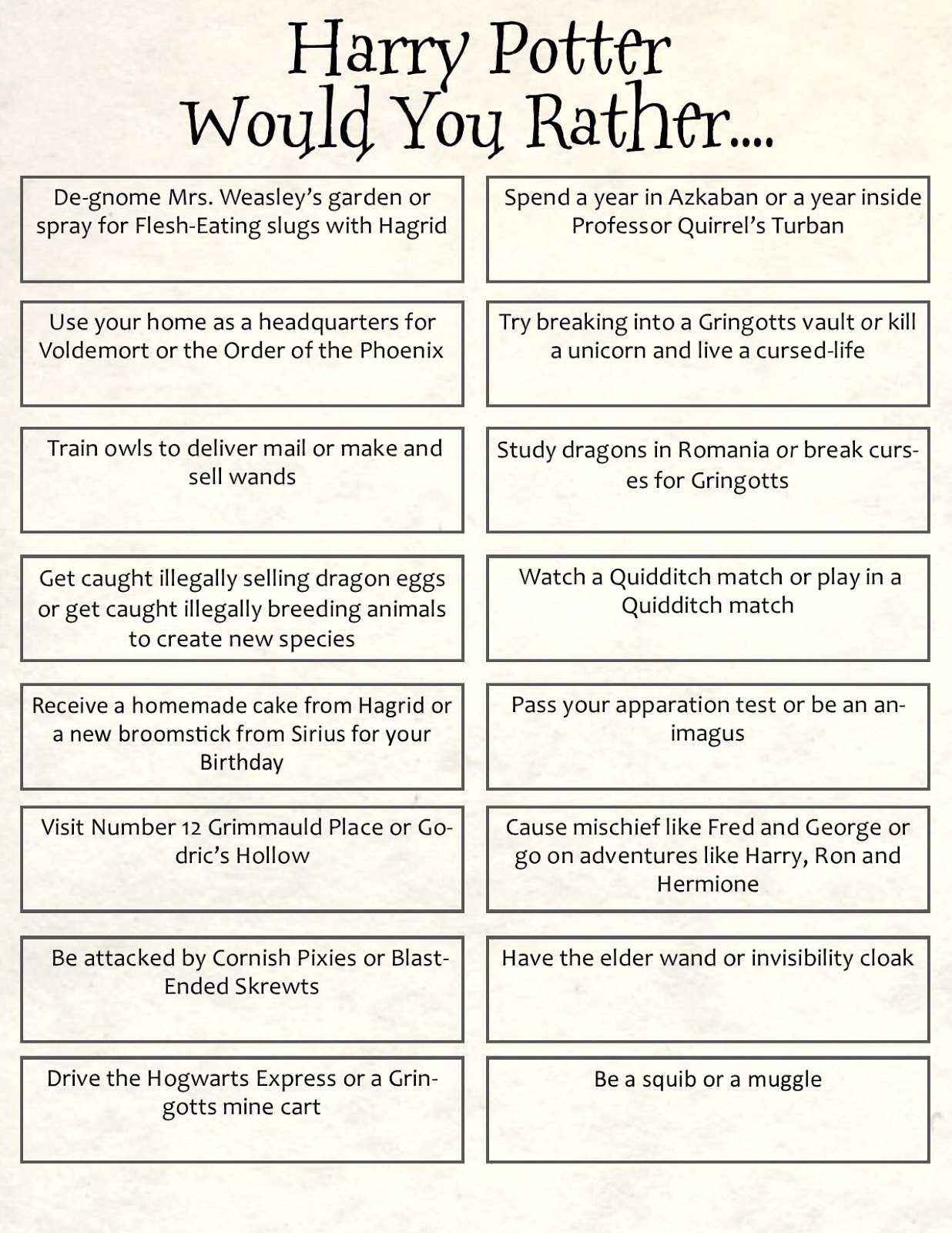 Harry Potter Trivia Questions And Answers