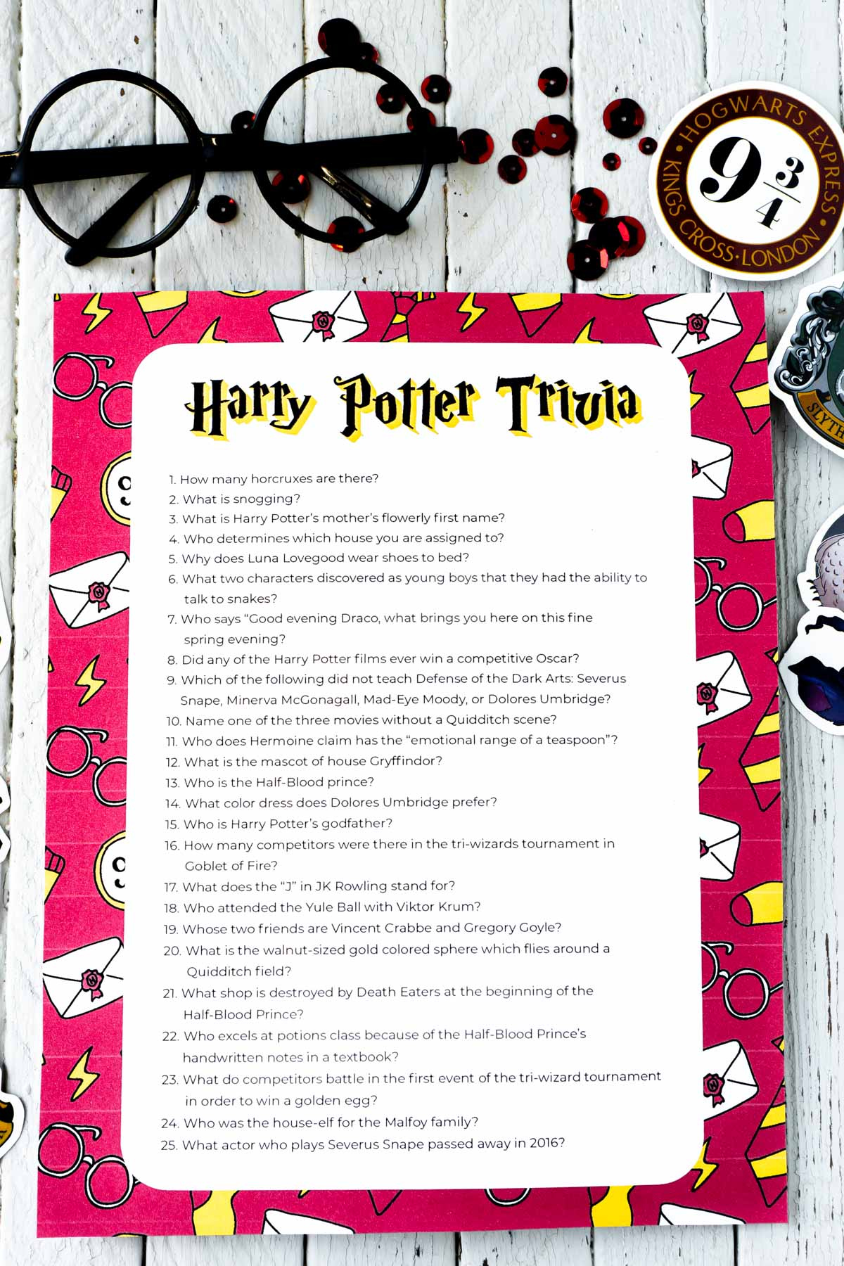 Harry Potter Trivia Questions For All Ages Free Printable Play 