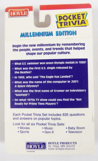 Hoyle Millennium Edition Pocket Trivia BABY BOOM 835 Questions And 