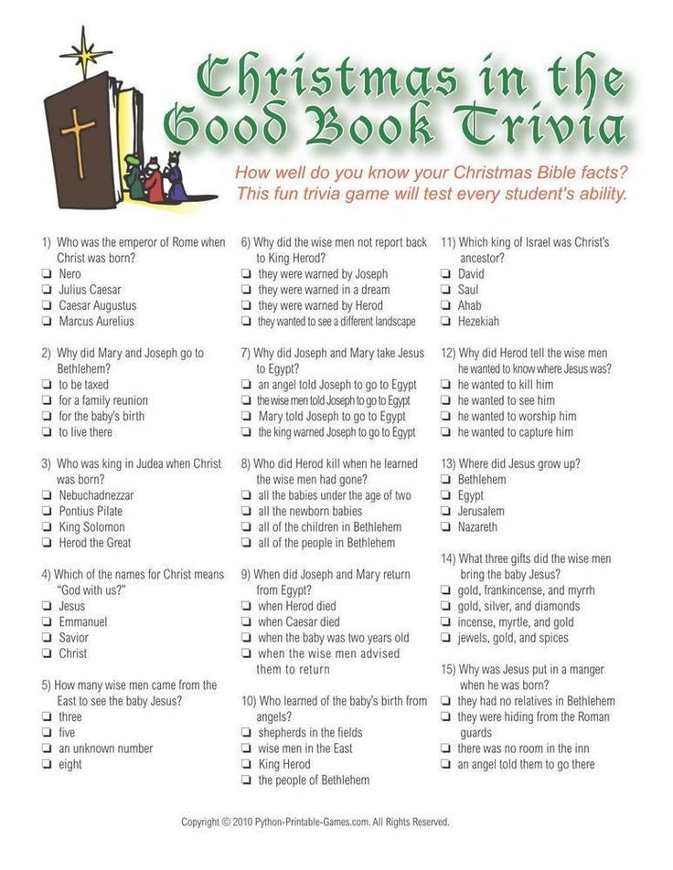 Biblical Trivia Questions About Christmas