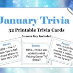 January Trivia Questions Answers Birthday Printable Fun Facts