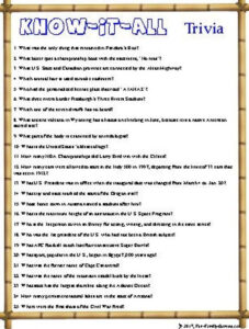 Know It All Trivia Funny Trivia Questions Fun Trivia Questions