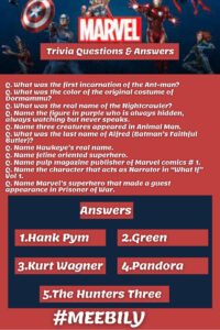 Marvel Trivia Questions Answers In 2021 Trivia Questions And