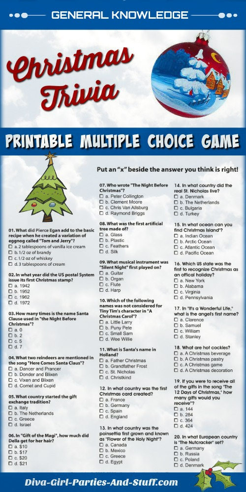 Christmas Trivia Multiple Choice Answers