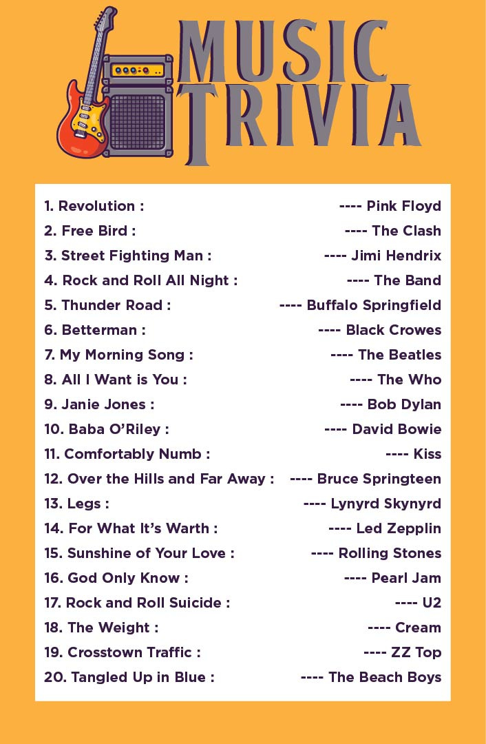 Music Trivia Questions And Answers Printable 60 Best Halloween Trivia 