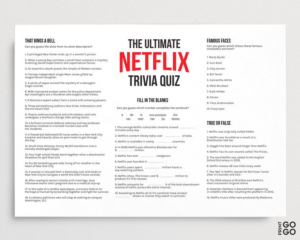 Netflix Quiz TV Quiz Night Family Trivia Night Television Game