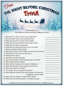 Nightmare Before Christmas Trivia Game Christmas Trivia Holiday