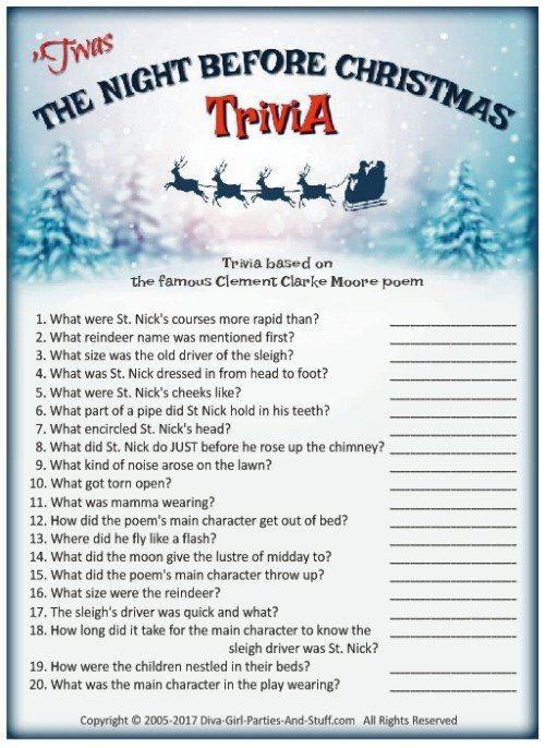 Nightmare Before Christmas Trivia Game Christmas Trivia Holiday 