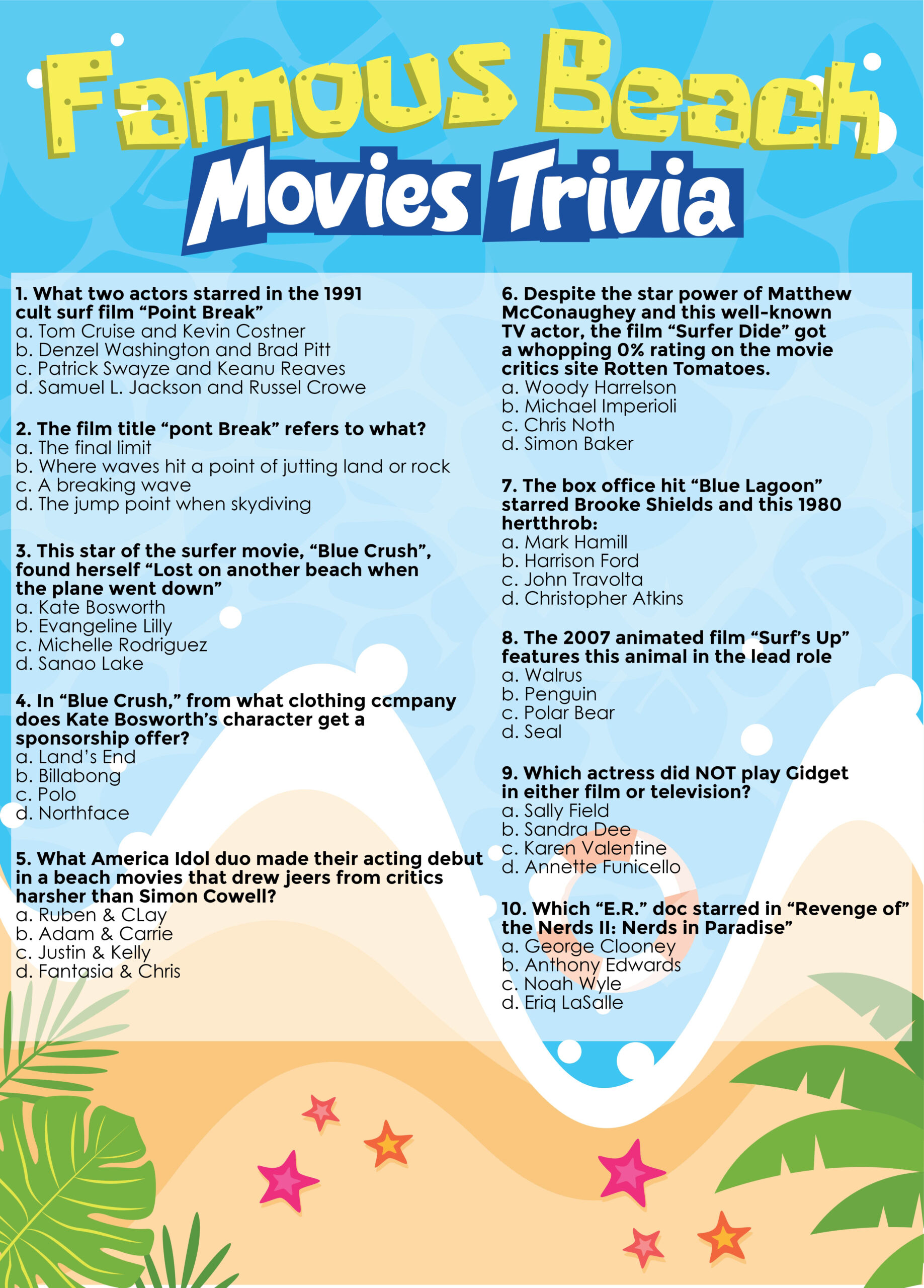 Ocean Trivia Printable In Which Ocean Is The Bermuda Triangle Located 