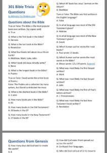 Pin By Clara Y Lepatu On Kids Kona Bible Facts Trivia Questions And