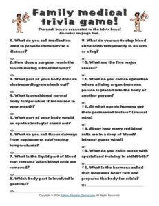 Pop Culture Games Family Medical Trivia Trivia Questions And Answers