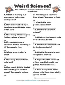 Pop Culture Games Weird Science Trivia With Images Science Trivia
