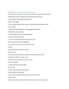 PPT 100 Best Food Trivia Questions With Answers PowerPoint