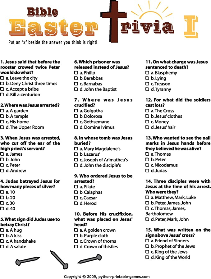 Printable Bible Trivia Questions With Answers Pub Quiz Questions 