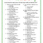 Printable Christmas Song Answers Christmas Song Trivia Christmas