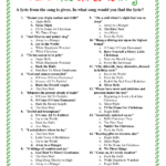 Printable Christmas Song Answers Tis The Season Christmas Trivia