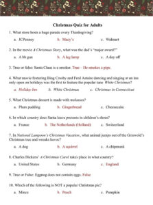 Printable Trivia Questions For Seniors With Answers Trivia For