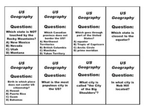 Printable US Geography Trivia Cards Refill Set For Run The Etsy
